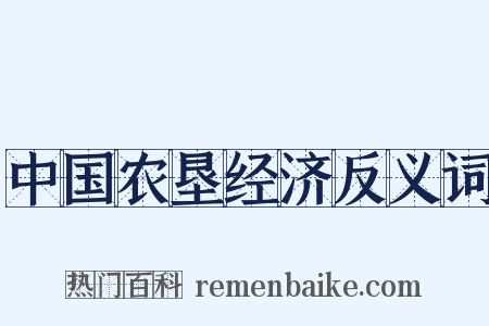 中国农垦经济反义词是什么意思的图片